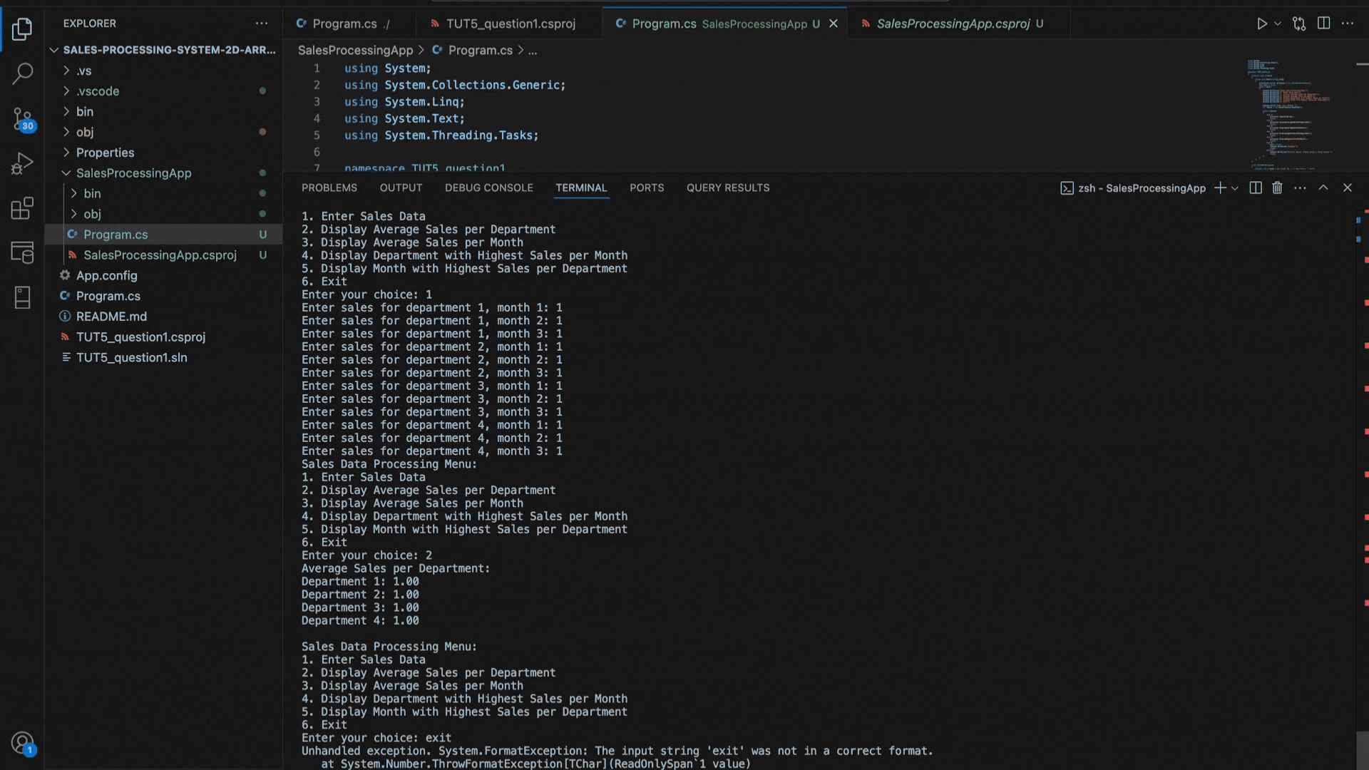 Console-Based Sales Processor
